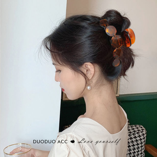 Kẹp tóc trong suốt phong cách retro
