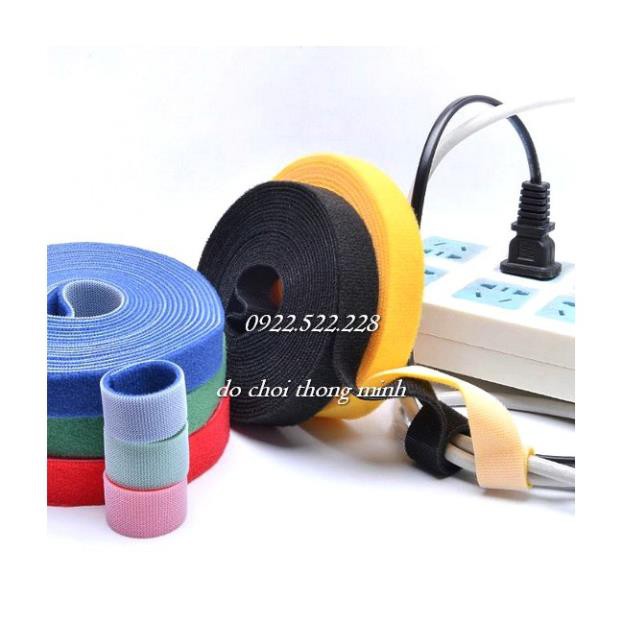 Băng Gai Velcro, Cuộn Băng Buộc Dây Sạc, Tai Nghe, Dây Điện, Gọn Gàng, Tái Sử Dụng, Đơn Giản RỘNG 1CM