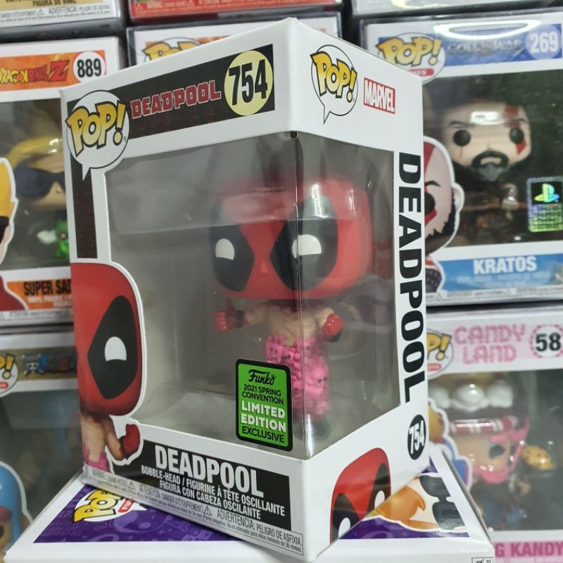 Đồ chơi mô hình funko pop 754 Deadpool (with Teddy Pants) [Spring Convention] - Marvel