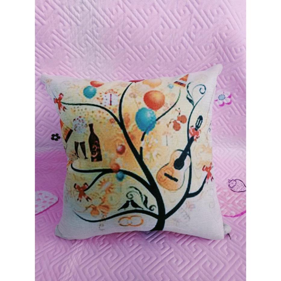 Gối Tựa Lưng, Gối Tựa Sofa, Gối Vuông Tựa Hoa Văn Phong Cách Hiện Đại 45x45cm( Cả Vỏ Và Ruột)