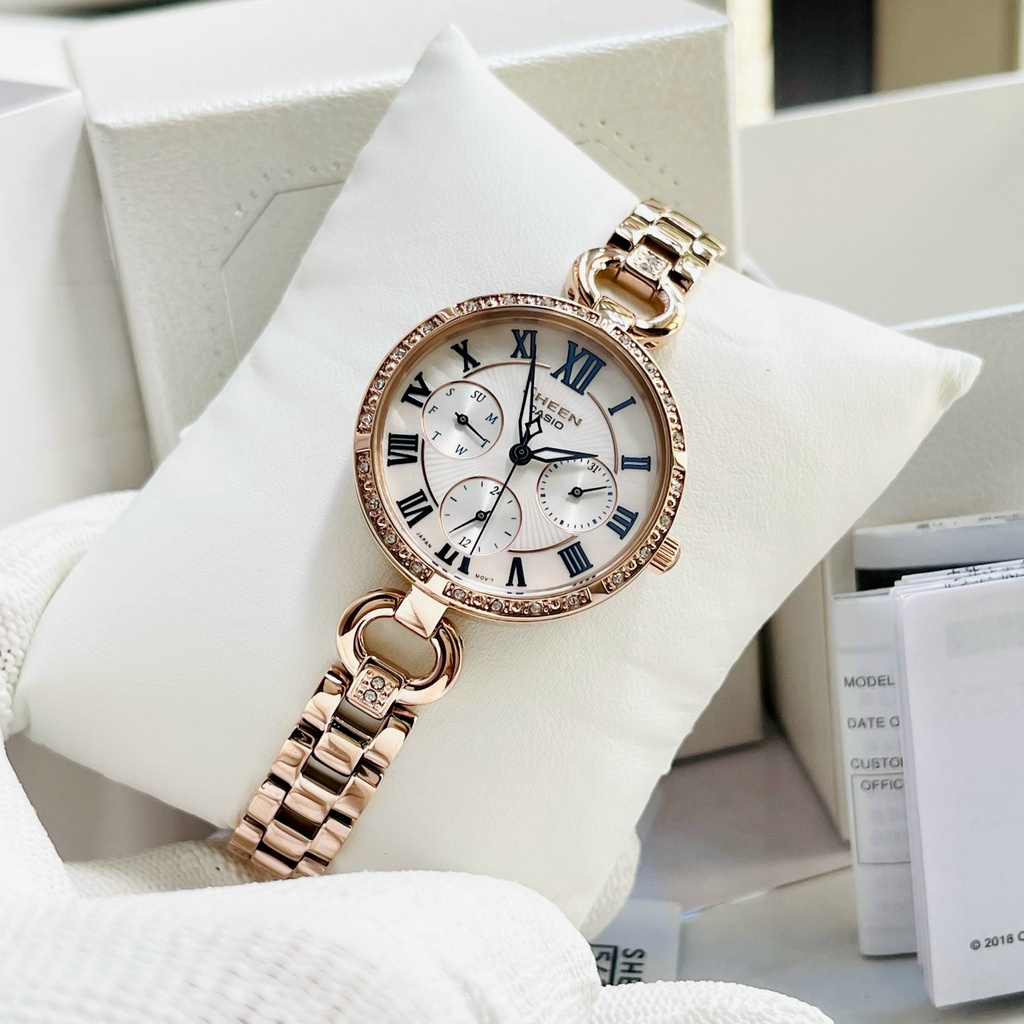 Đồng hồ Casio nữ cao cấp SHEEN SHE 3067PG-7AUDF Bảo hành 1 năm Hyma watch
