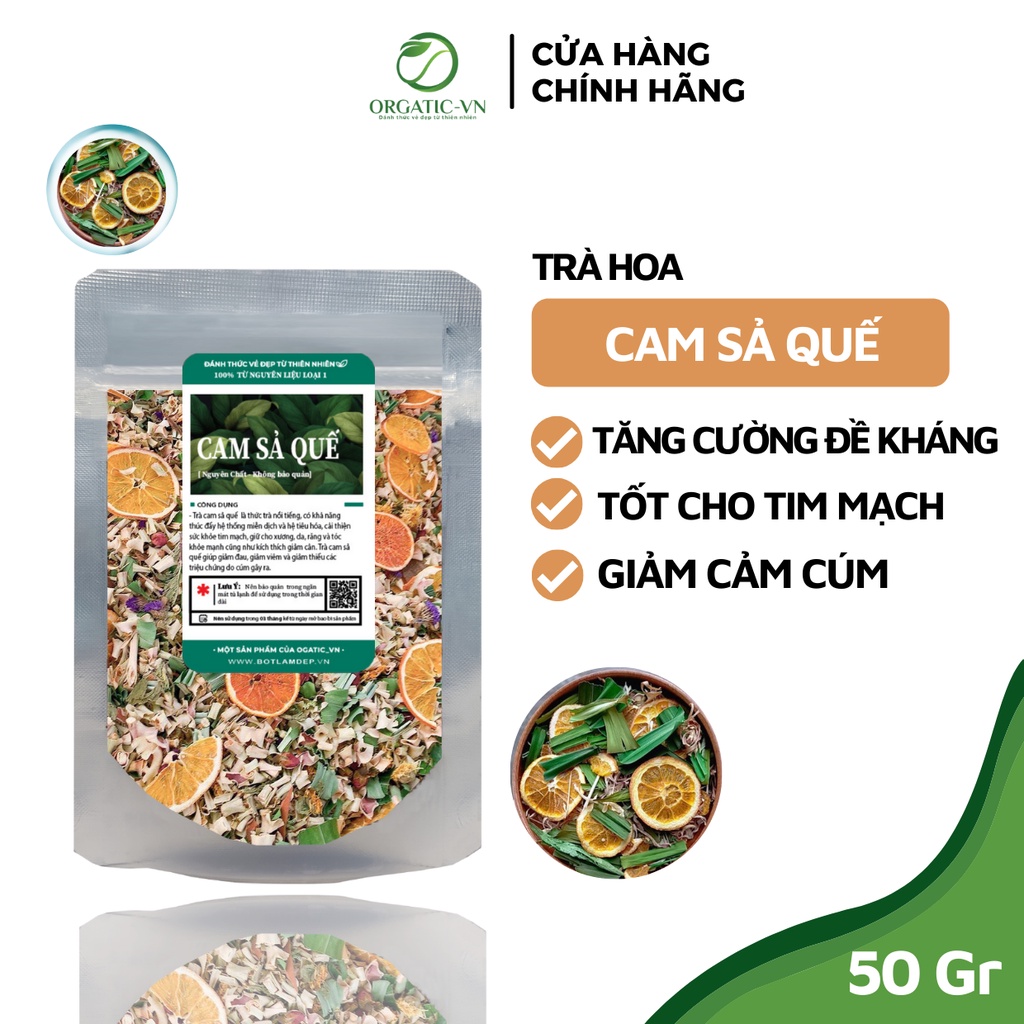 Trà Cam Sả Quế Thảo mộc 100% Đẹp da thanh lọc cơ thể