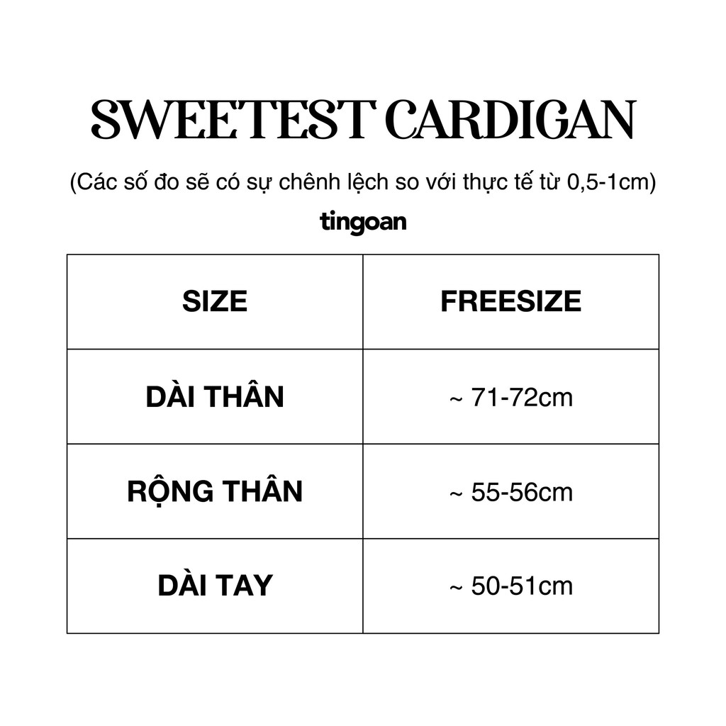 Áo khoác cardigan đen viền trắng SWEETEST CARDIGAN/BL