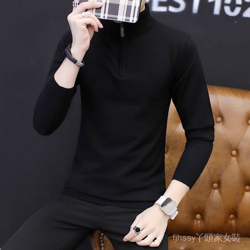 Áo Sweater Cổ Cao Phối Khóa Kéo Chất Nhung Dày Dặn Ấm Áp Cho Nam | BigBuy360 - bigbuy360.vn