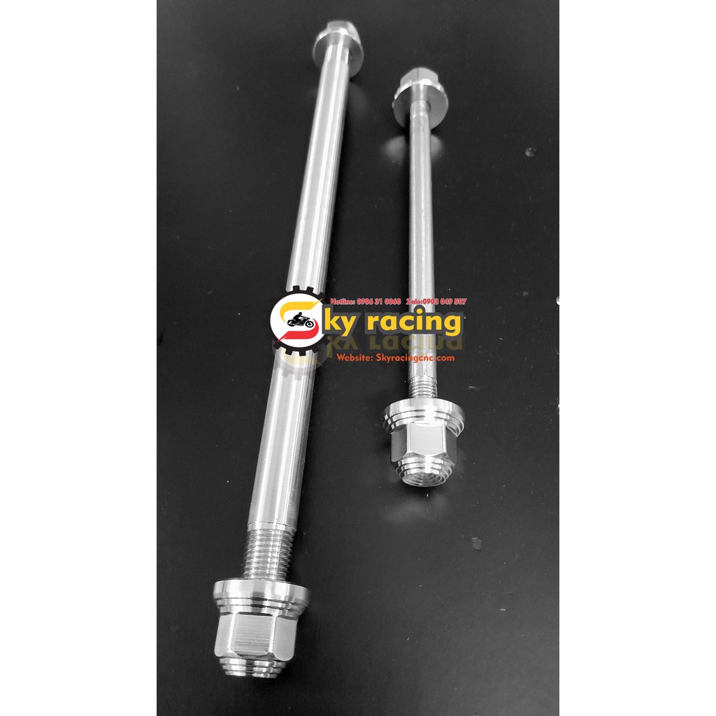 Bộ cốt trước sau kèm 4 con tán bít đầu INOX 304 CNC Thái gắn cho xe EX150