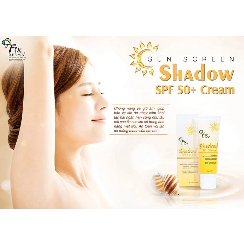 Kem, Gel Chống Nắng Dưỡng Ẩm Da FIXDERMA Shadow 75g