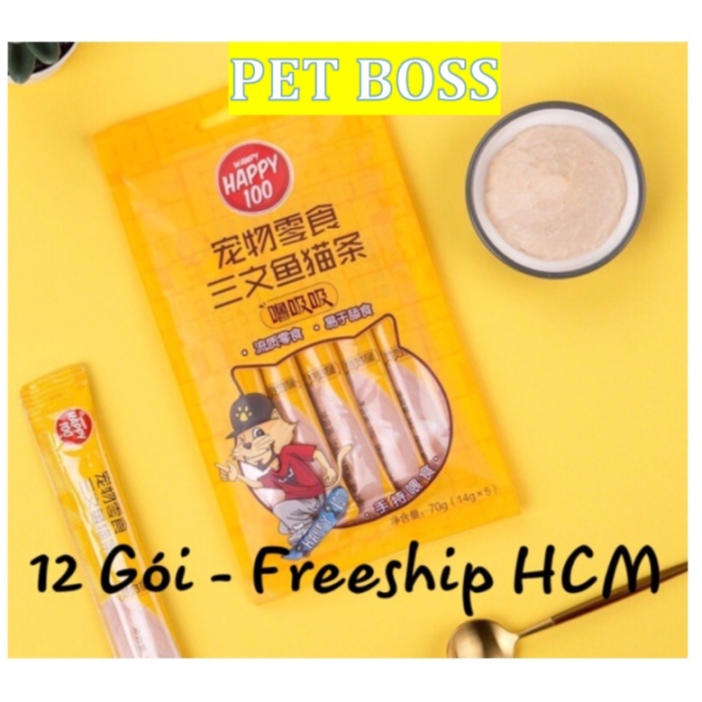 Súp thưởng Happy 100 cho mèo (5 thanh/gói)