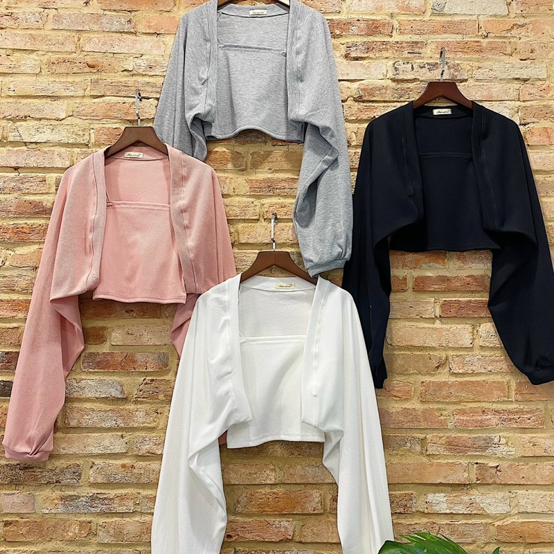 SET ÁO CROPTOP BARBIE TOP gồm áo khoác ngoài tay dài và áo 2 dây trong