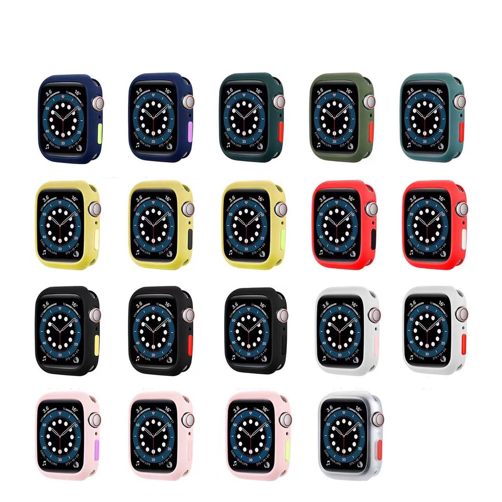 Ốp Nhựa TPU Mềm Có Nút Màu Sắc Cho Đồng Hồ Thông Minh Apple Watch Series 7 / 41mm / 45mm