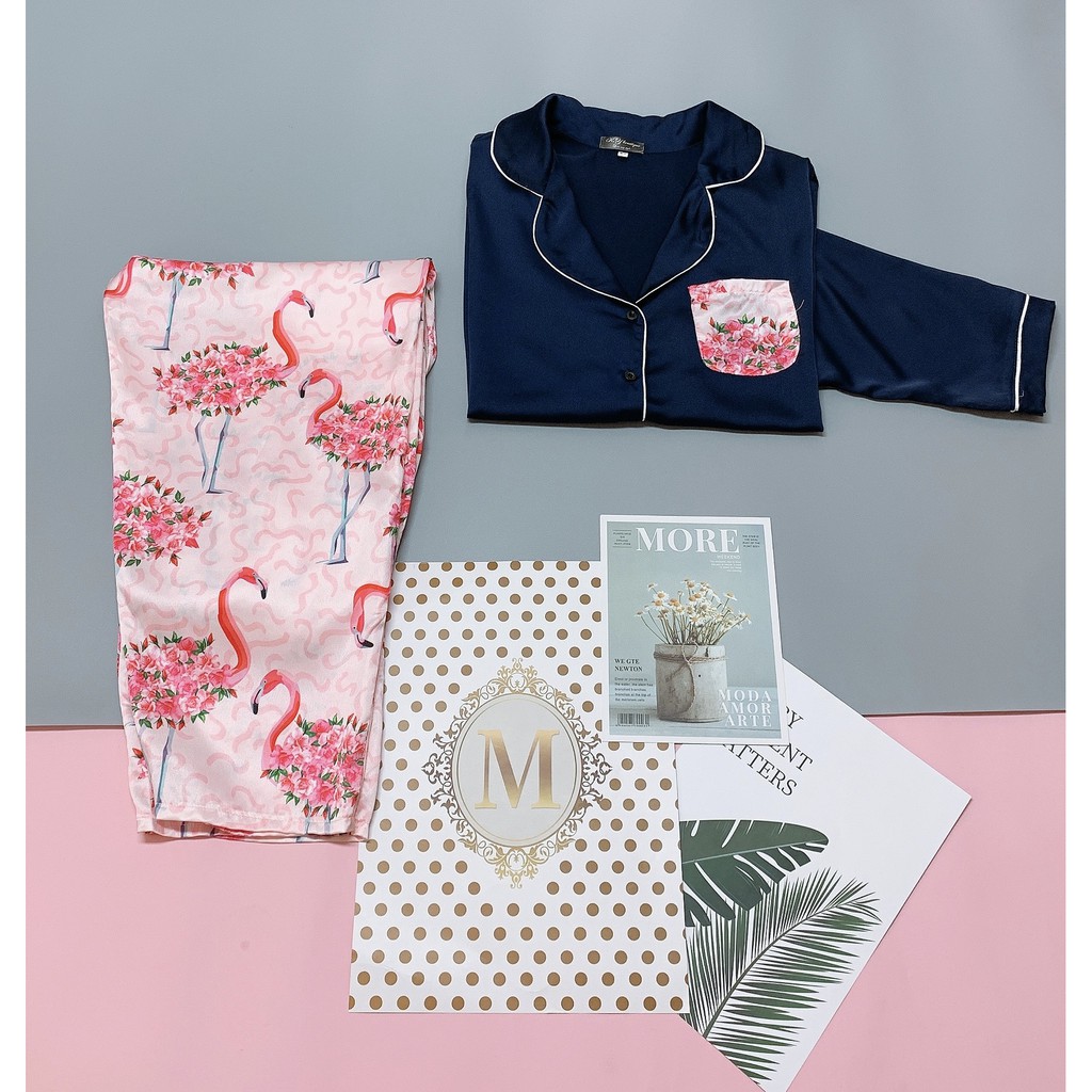 Bộ Pijama lụa satin big size 60 -110 kg