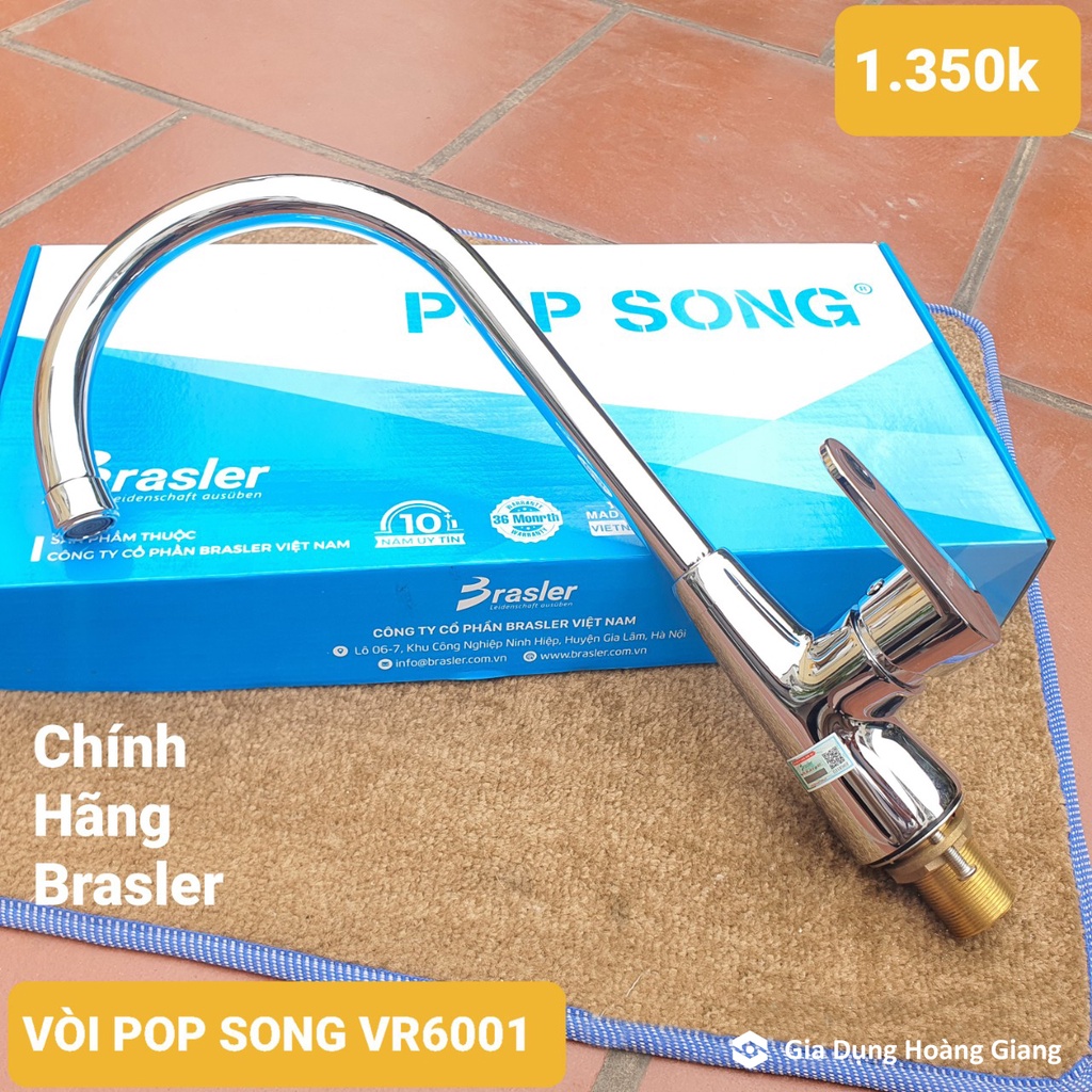 Vòi rửa bát nóng lạnh PopSong VR6001 - Bảo hành 3 năm