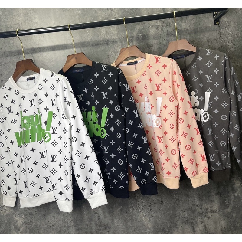 Áo nỉ mùa đông thời trang giới trẻ có hoạ tiết in logo, Áo thu đông dài tay phong cách hàn quốc btshop từ 45 đến 75 kg.