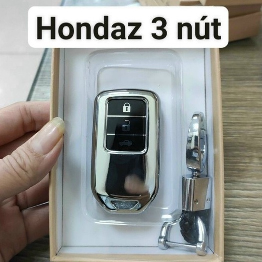 Ốp Chia Khóa Tráng Gương Xe Honda CITY, CIVIC, BRIO, CRV, HRV, BRV, Jazz... kèm móc treo
