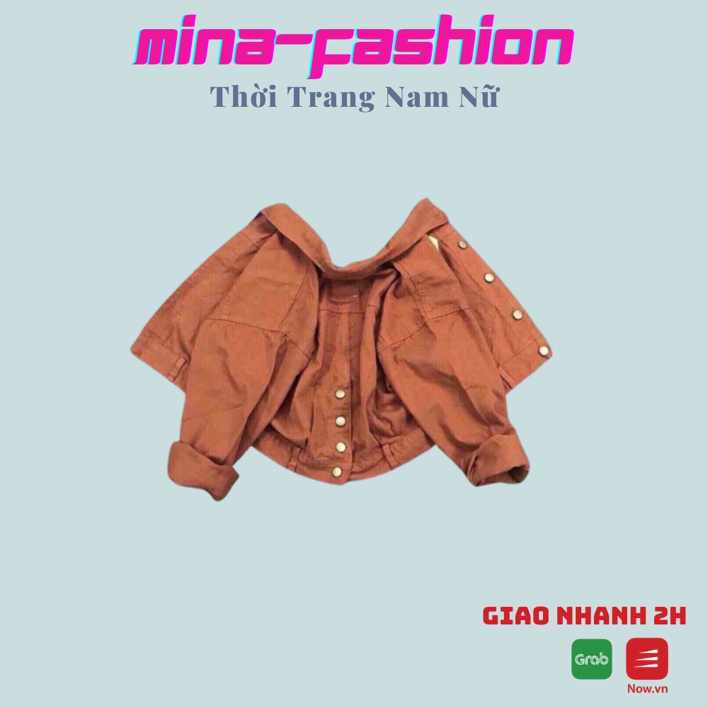 Sale Hot Hot Áo Hàn Quốc Jeans Kaki Nữ Nút Sau Màu Vàng AKKN03 MinaFashion