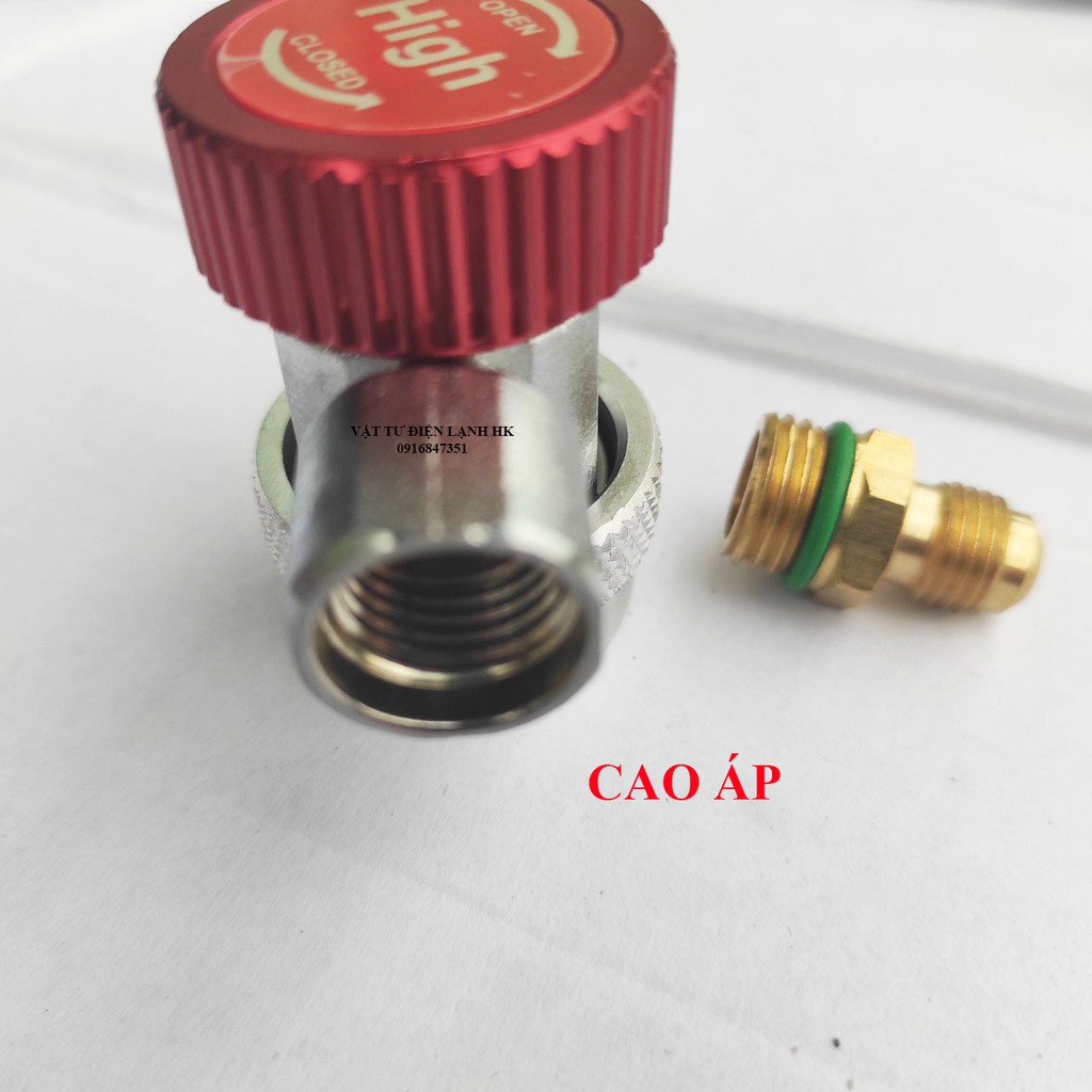 Van nạp gas oto có đầu nối nhanh R134a Cao áp - Hạ áp (chọn đúng loại khi đặt hàng)  Valve ga 134 o to