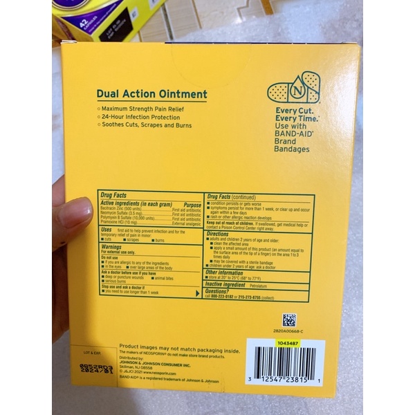 (hàng Mỹ bill cosco) kem Neosporin_hộp 3 tuýp của Mỹ