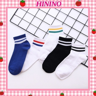 Set 5 Đôi Tất Nữ Cổ Cao In Kẻ Sọc TK01