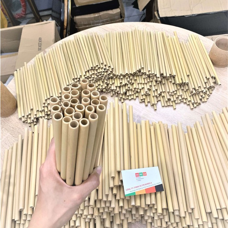 (HỘP) 100 ống hút tre XUẤT KHẨU - nhiều kích thước - dùng uống nước, sinh tố, cooktail, trà sữa, sản phẩm tre tự nhiên