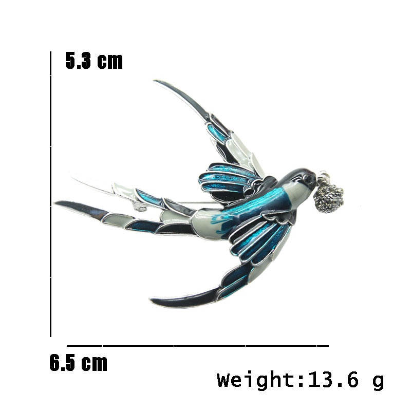 Ghim cài áo hình chim én nhiều màu sắc dễ thương