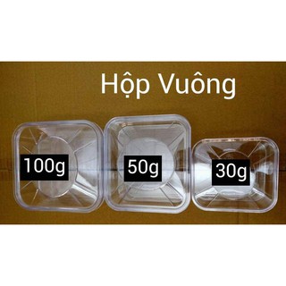 Hộp nhựa vuông đựng yến 30g/50g/100g