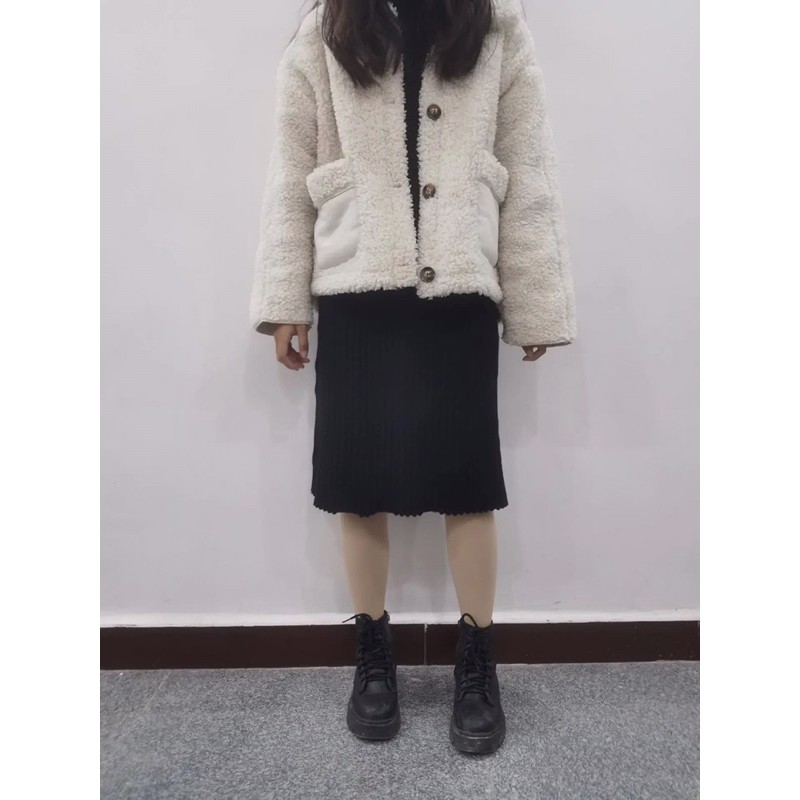 Váy len suông dáng dài cổ 3 phân hàng đẹp SALE