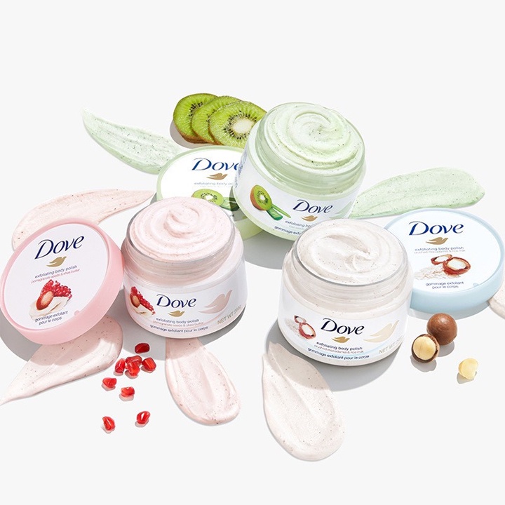 Tẩy Tế Bào Chết Body Dove Bản Thái 298ml Loại Bỏ Lớp Bụi Bẩn Toàn Thân Dưỡng Da Từ Sâu Bên Trong