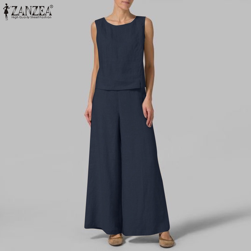 Set áo không tay + quần dài Zanzea phong cách thời trang cho nữ