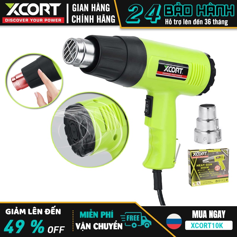 Máy khò nhiệt - Máy thổi hơi nóng cầm tay 2000W - Kèm phụ kiện
