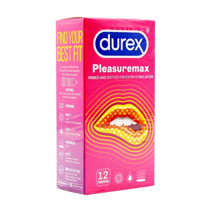 Bao Cao Su Durex Pleasuremax (Hộp 12 Cái)