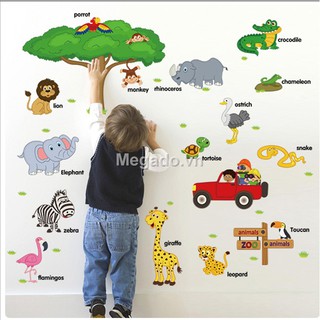 Decal vườn thú vui vẻ B187