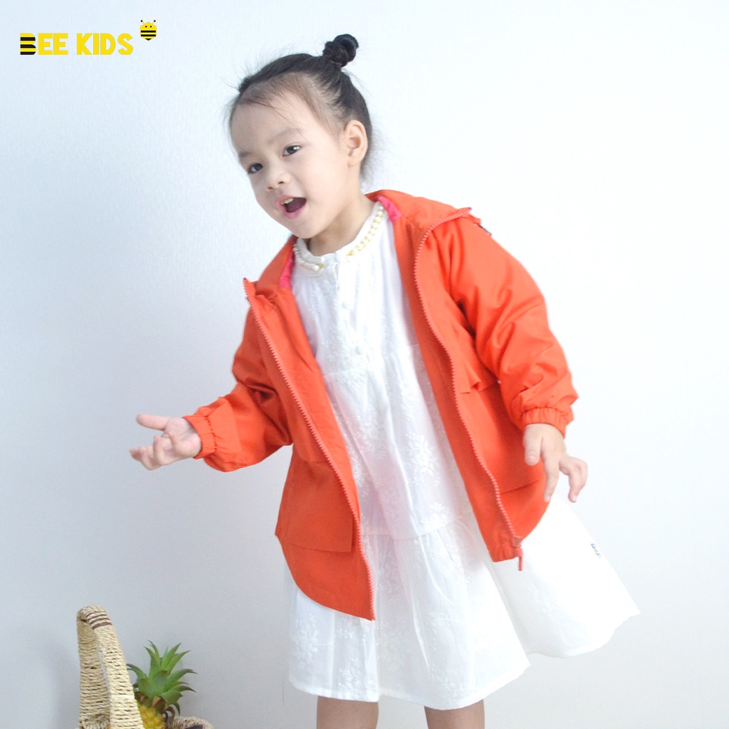 Áo Khoác Cho Bé Gái 2-10 Tuổi BeeKids Chất Liệu Gió Mềm Mại, Chống Thấm Nước, Tay Bo Vừa Vặn 7KG01108DX