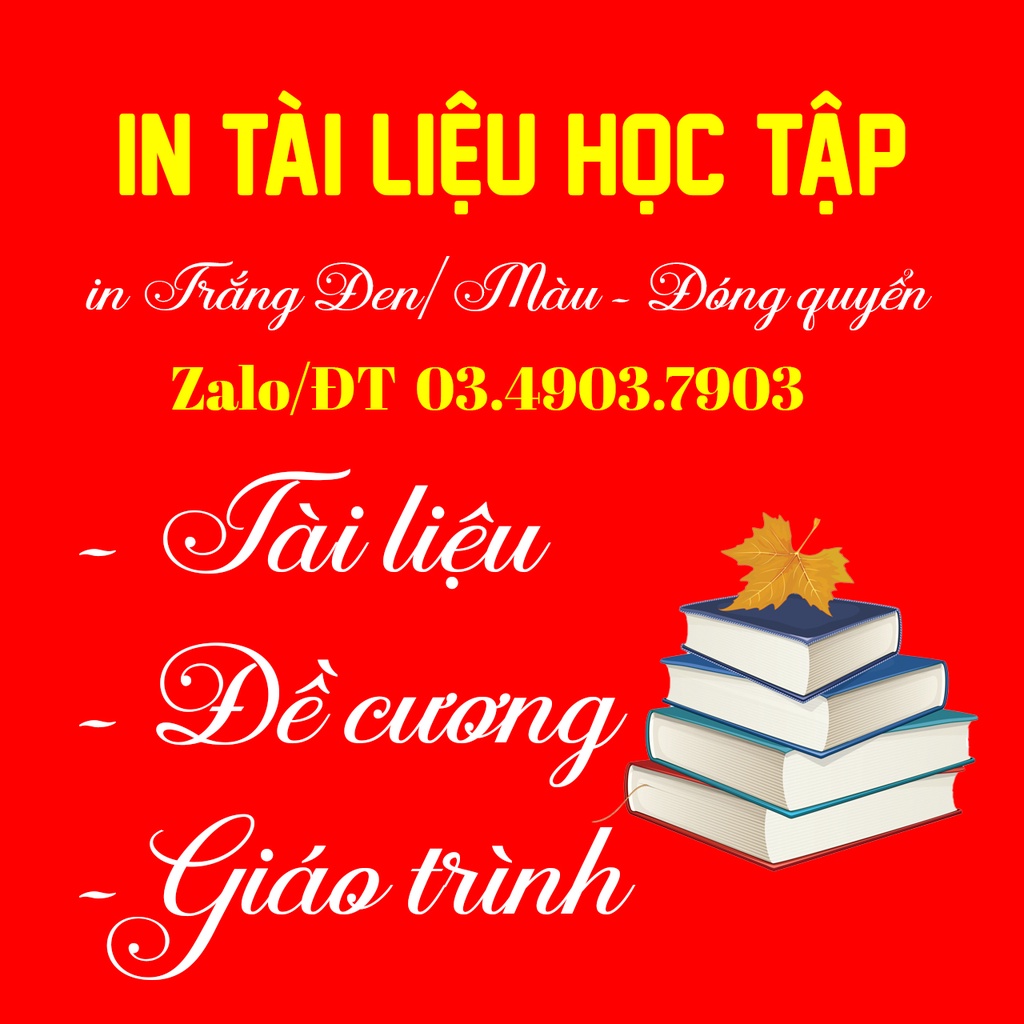 In tài liệu, in đề cương theo yêu cầu