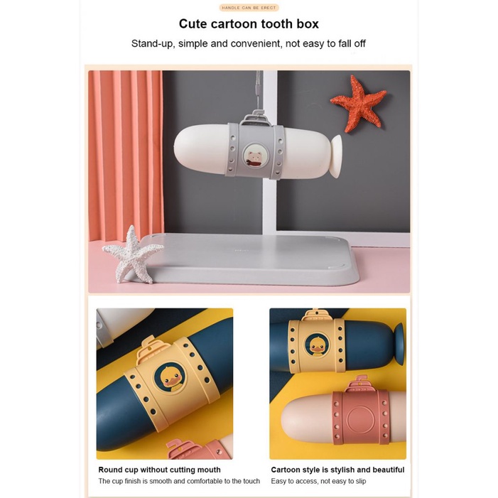 Cute cartoon toothbrush holder for travel