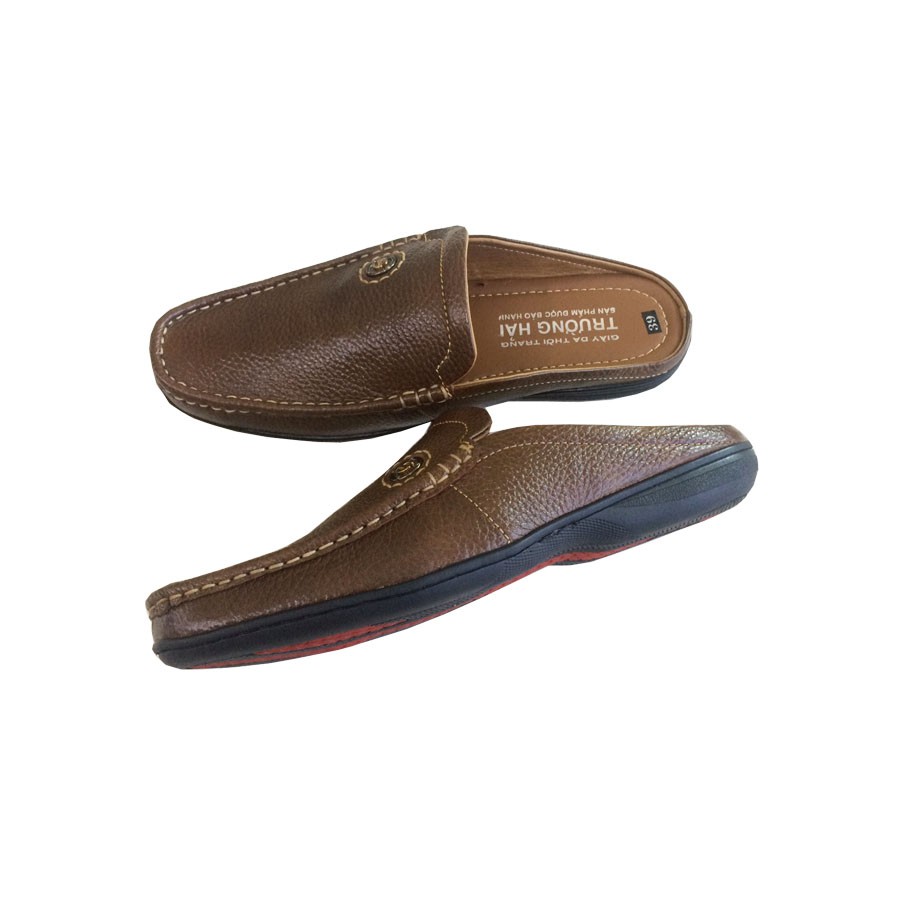 Dép bít mũi nam da bò cao cấp TH BM 216