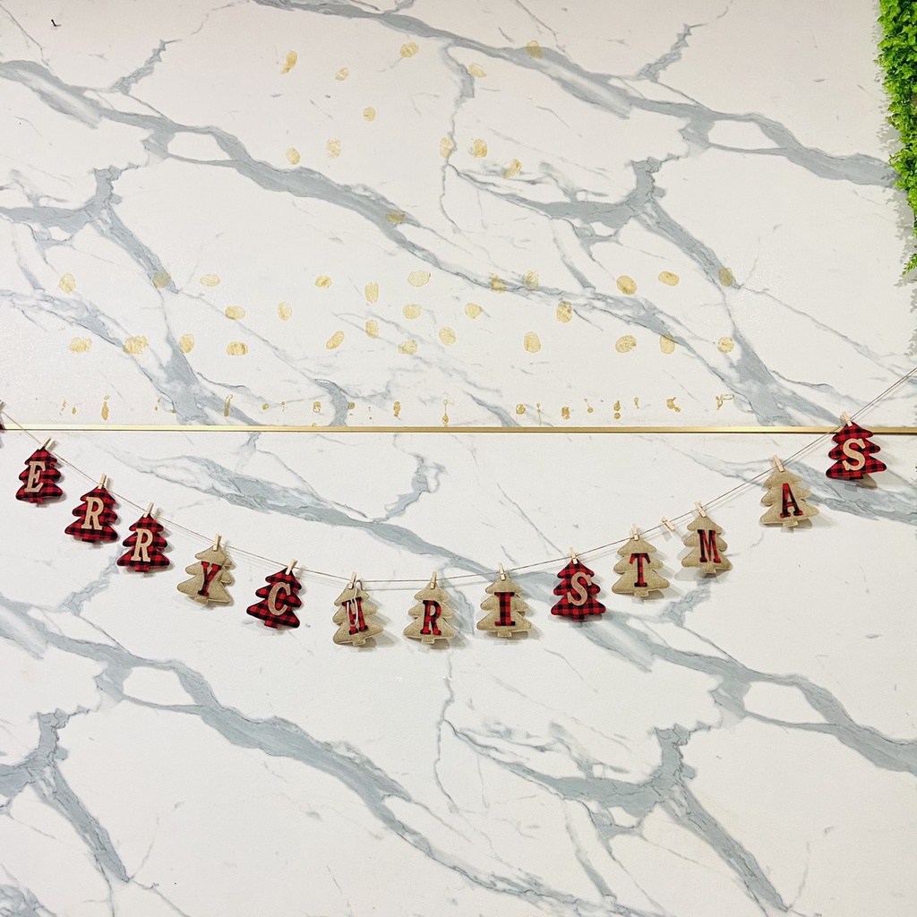 Dây treo chữ Merry Christmas vải đẹp nguyenle_lala