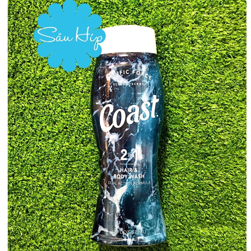 Tắm Gội Coast Hair &amp; Body 532ml Mỹ