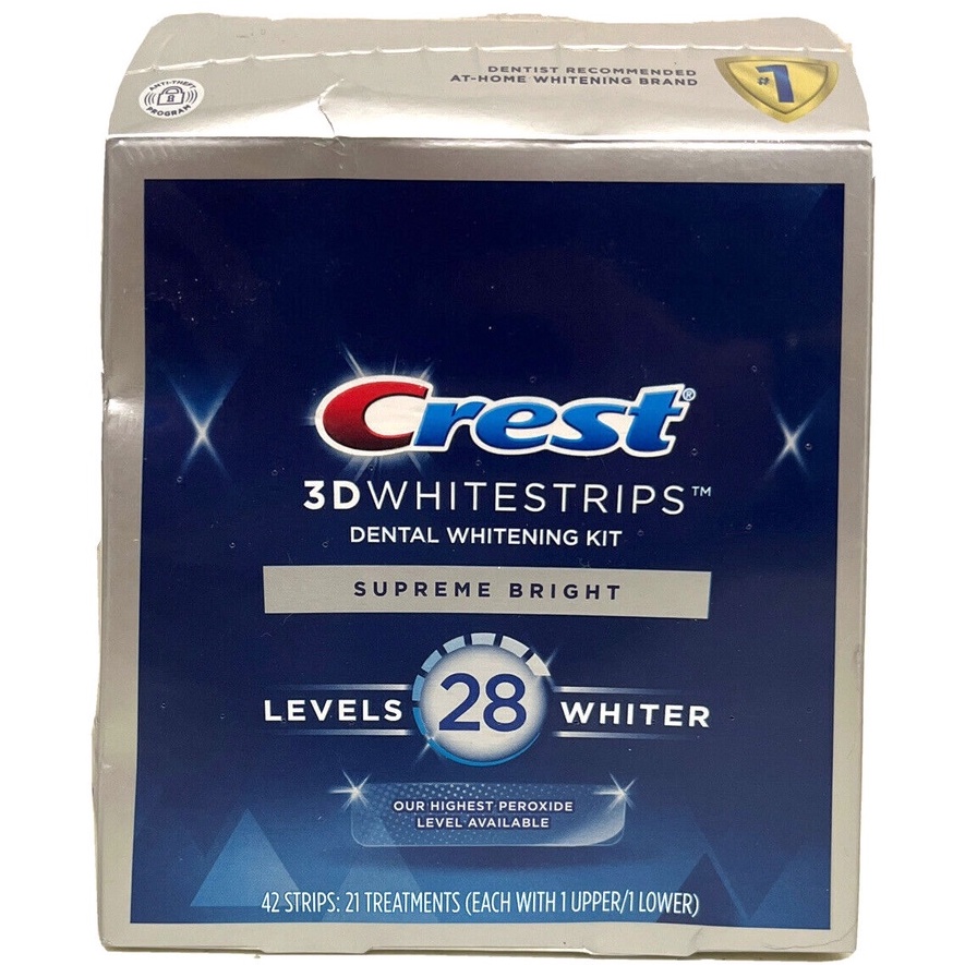 Cấp 28 Full Box Crest 3D Whitestrips Supreme Bright Teeth Whitening Strips