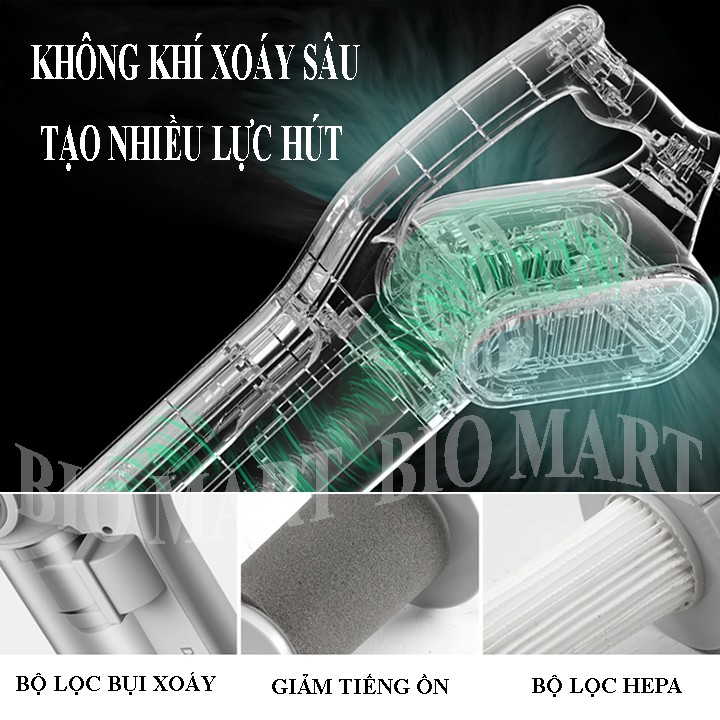 Máy Hút Bụi Cầm Tay DEERMA DX700, Tặng 3 Đầu Hút - Máy Hút Bụi Gia Đình, Thiết kế tay cầm 2in1 – BIO121