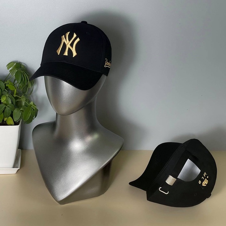 mũ nón lưỡi trai thêu chữ nổi 3D NY logo vàng dành cho cả nam và nữ Free size