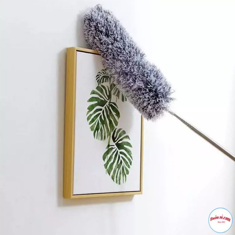 Chổi Quét Trần Bằng Sợi Vải Siêu Nhỏ Inox Cán Dài Cao Cấp Đầu Chổi Linh Hoạt