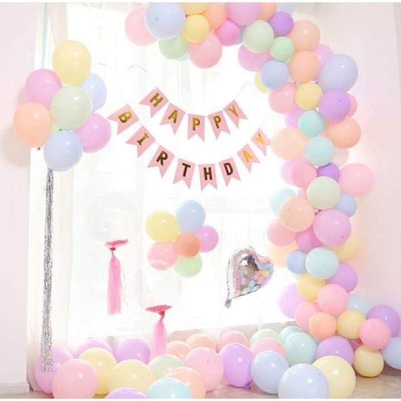 Bóng trang trí sinh nhật nhiều màu pastel cực xinh