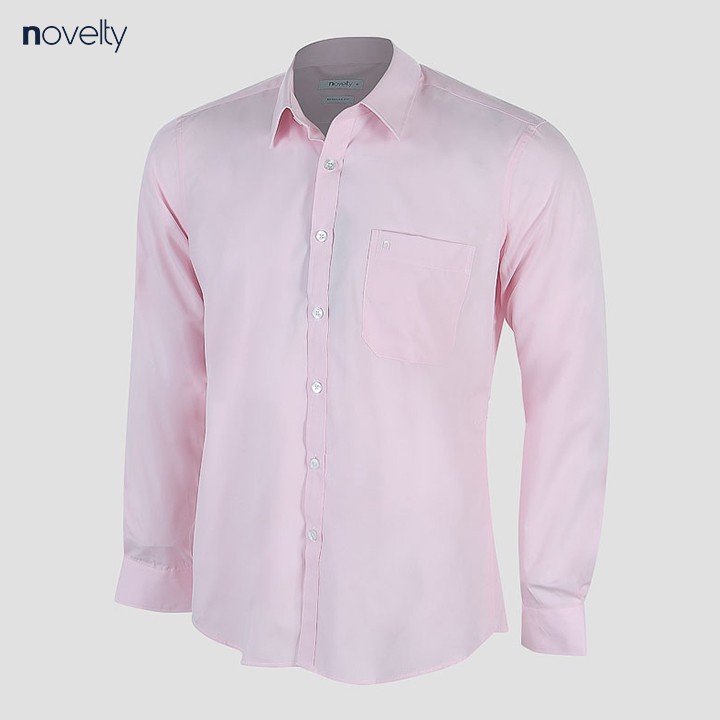 Áo sơ mi nam Novelty dài tay màu hồng nhạt NSMMMNMTCR191273D | BigBuy360 - bigbuy360.vn