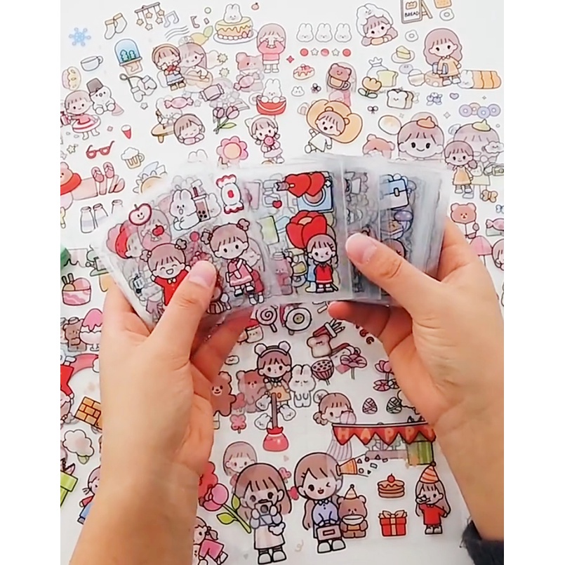 Tờ nhãn dán trang trí chất liệu PET dễ thương ngẫu nhiên