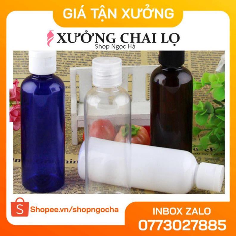 Chai lọ nhựa pet nắp bật [100ml/50ml/30ml/20ml/10ml] chiết mỹ phẩm, dầu gội, sữa tắm