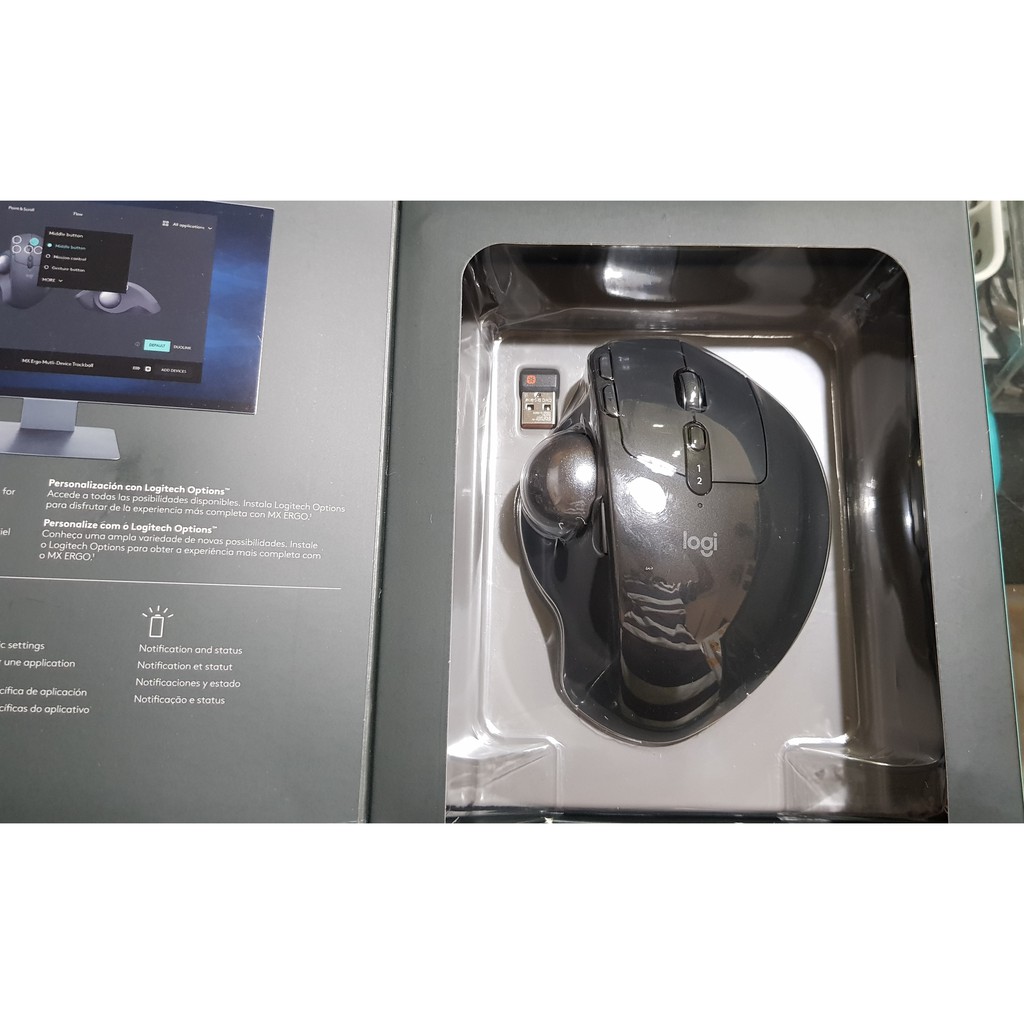 Chuột Trackball Không Dây Logitech MX ERGO Plus - Xám Đen