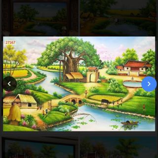 Tranh đồng quê Việt Nam 3D dán tường keo sẵn