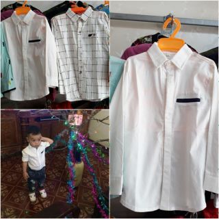 Áo sơ mi trắng bé trai size 3-8 tuổi