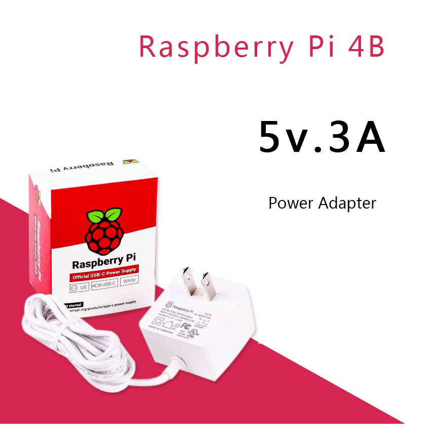 Nguồn Chính Hãng Official Raspberry Pi Power Supply 5.1VDC 3A USB-C