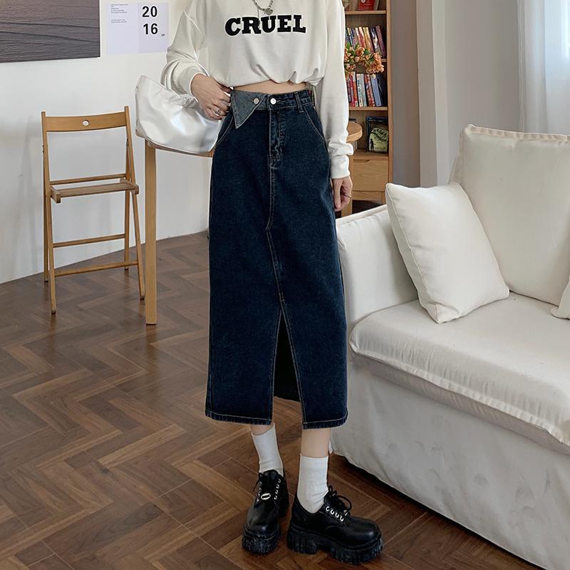 Chân Váy Denim Chữ A Lưng Cao Phong Cách Hàn Quốc Thời Trang Mùa Hè Hàng Mới Dành Cho Bạn Nữ