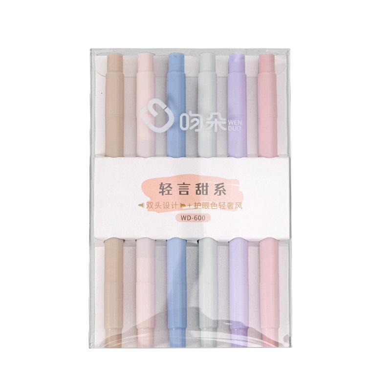 Set 6 bút màu highlighter dùng cho học sinh đánh dấu đầu bút siêu mềm